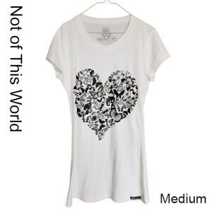 NoTW Women's Graphic Embellished Heart T-Shirt Medium